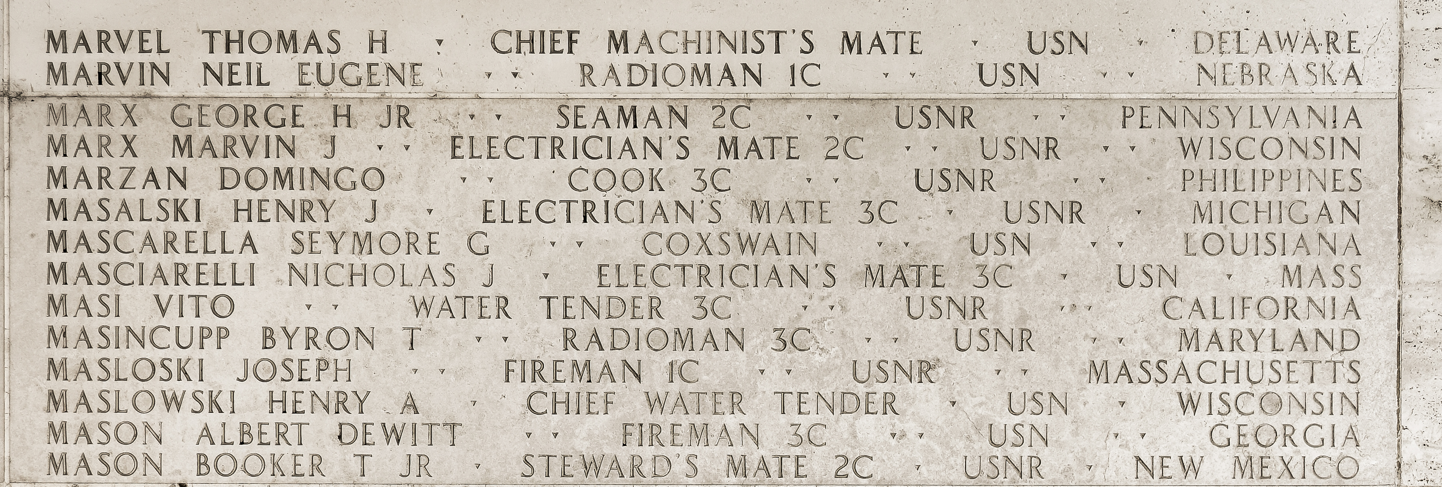 Charles P. Mason, Boatswain's Mate First Class